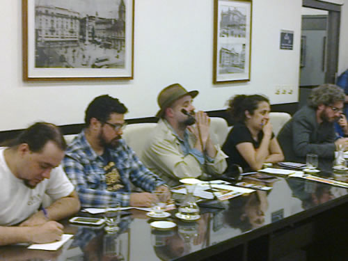 Representantes de grupos de RPG e instituições públicas durante o Fórum Paulista de RPG.